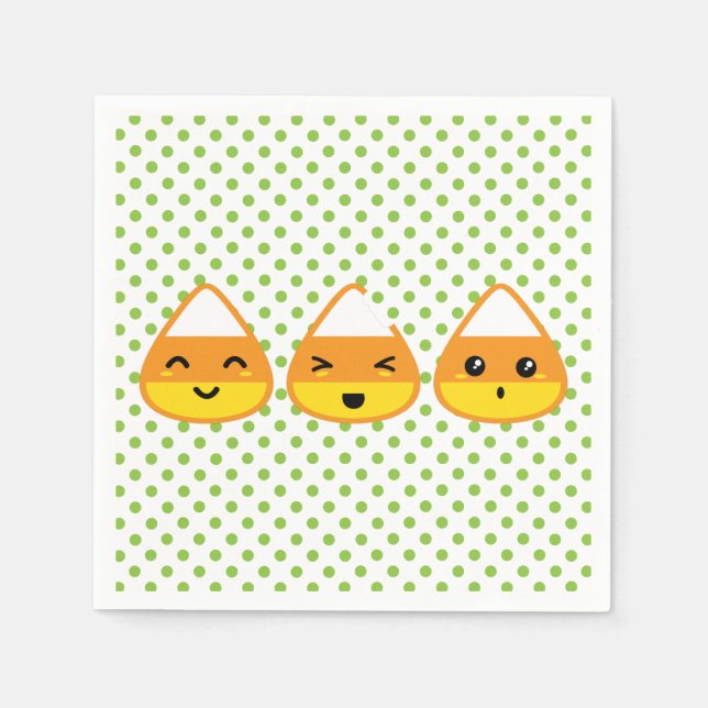 Kawaii Candy corn Napkins Pappersservett (Framsidan)