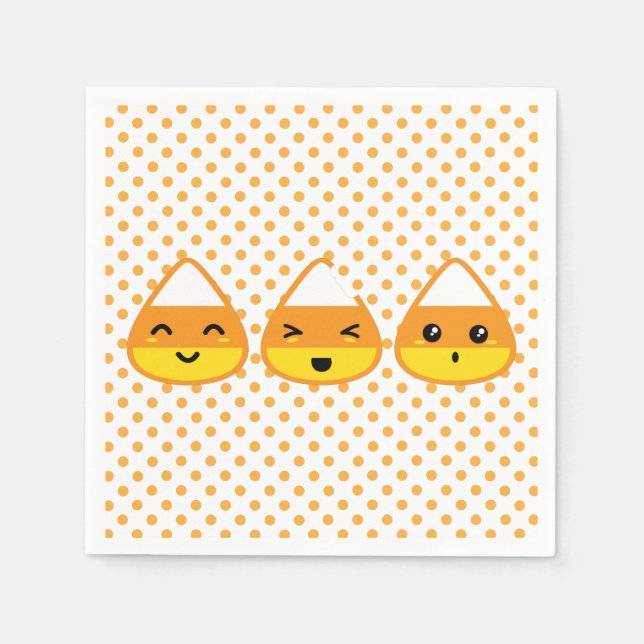Kawaii Candy corn Napkins Pappersservett (Framsidan)
