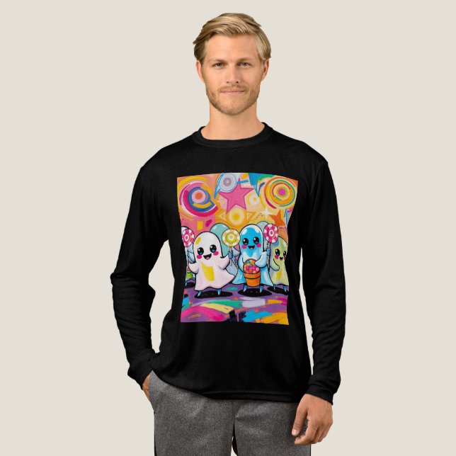 Kawaii Candy Parad Colorful Cute Tecknad T Shirt (Hel framsida)