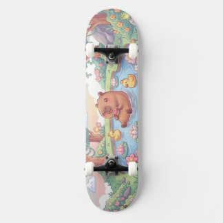 Kawaii capy in a pond mini skateboard bräda 18,5 cm