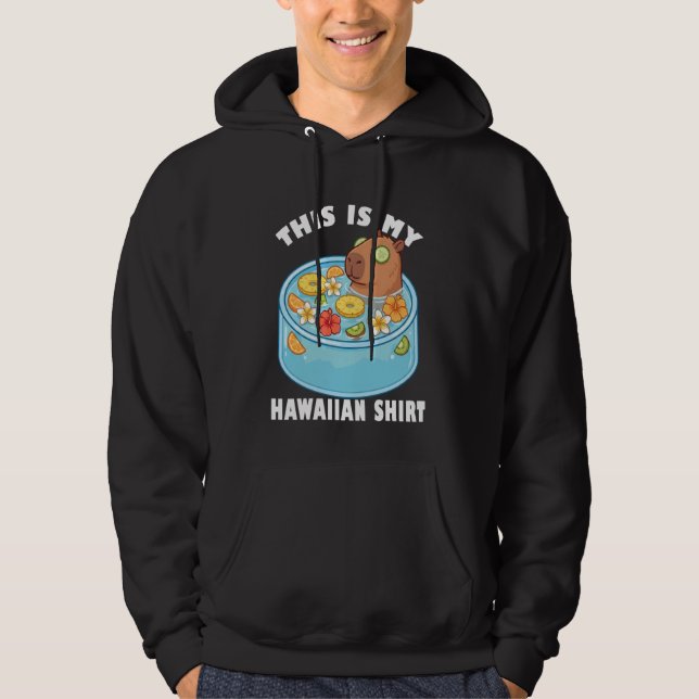 Kawaii Capybara Spa Pool Hawaiian Tropical Fruit B Hoodie (Framsida)