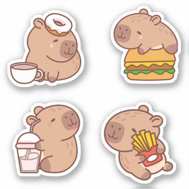 Kawaii Capybara Sticker Pack Klistermärken (Framsida)