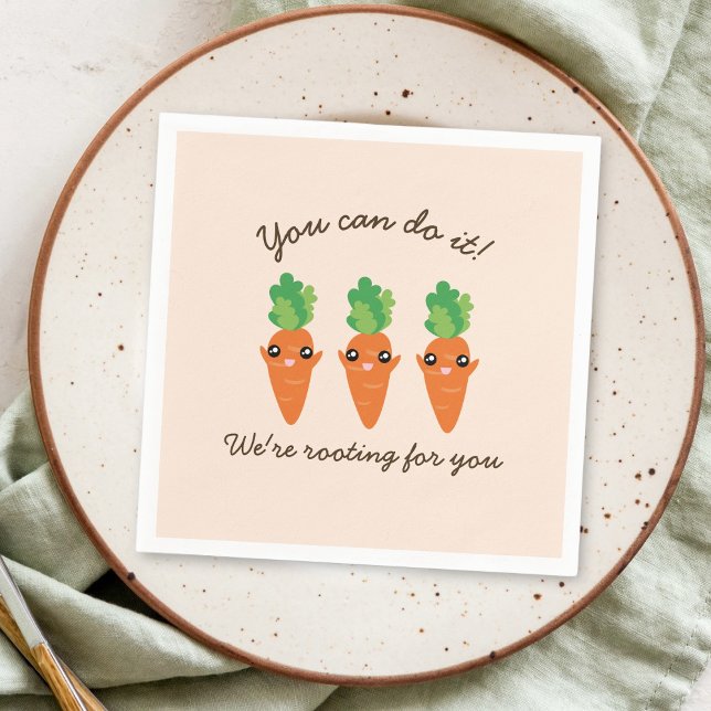 Kawaii Carrots roterar för dig Motivational Ord Pappersservett (Skapare uppladdad)