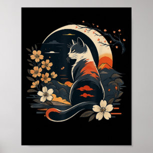 Kawaii Cat Anime Japansk Funny Art Manar Women Kid Poster