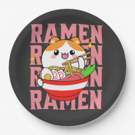 Kawaii Cat ätande Ramen
