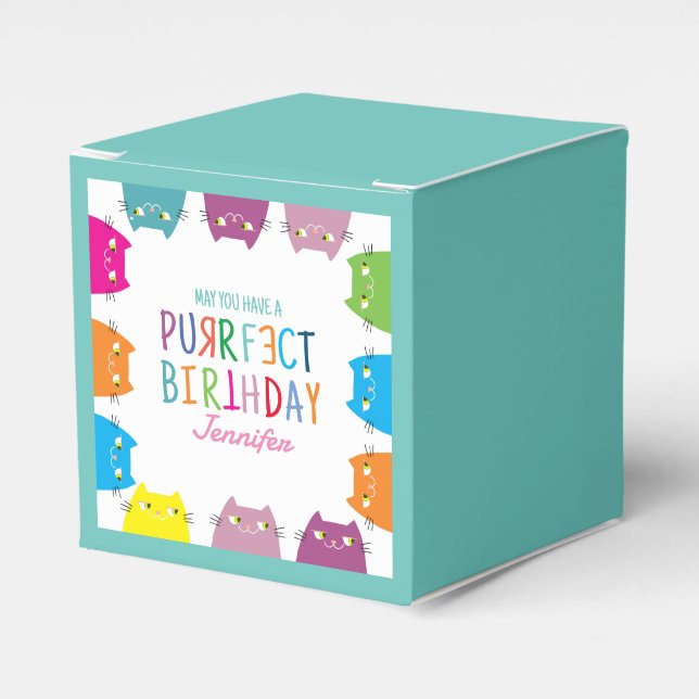 Kawaii Cat Birthday Gift Box Presentaskar (Framsidan Sidan)