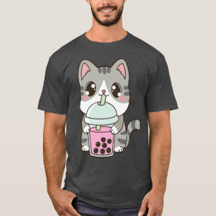 Kawaii Cat Boba Bubble Mjölk Tea Kawaii Anime Neko T Shirt