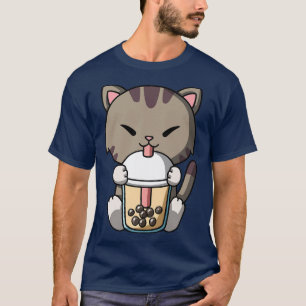 Kawaii Cat Boba Mjölk Tea Bubble Tea Anime Premium T Shirt