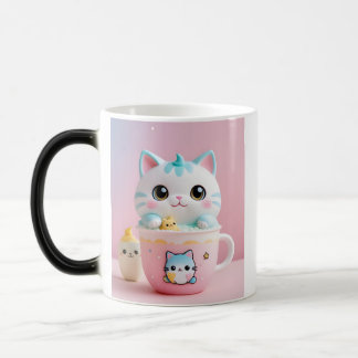 Kawaii Cat Bubble Tea Mugg - Cute Aesthetic Pastel