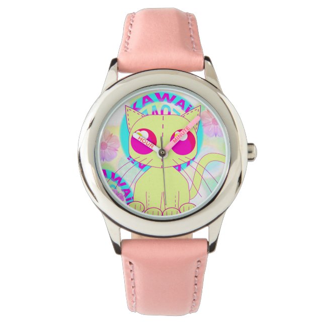 Kawaii cat cute anime design armbandsur (Framsida)