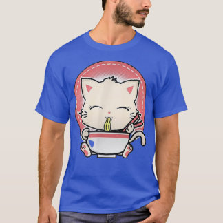 Kawaii Cat Cute Anime Otaku Japansk Ramen Noodles T Shirt