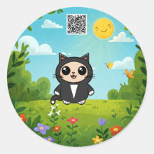 Kawaii Cat - Cute & Playing Cat Sticker