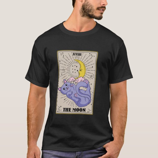 Kawaii Cat Cute Tarot Pastel Goth Gothic Occult Ha T Shirt (Framsida)