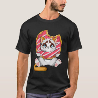Kawaii Cat Donut Anime Älskare Otaku Cute Cat Love T Shirt
