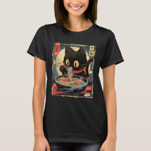 Kawaii Cat Eating Ramen Noodles Anime Gift Girls T Shirt