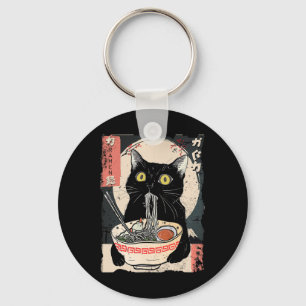 Kawaii Cat Eating Ramen Noodles Funny Anime Gift G Nyckelring