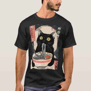 Kawaii Cat Eating Ramen Noodles Funny Anime Gift G T Shirt