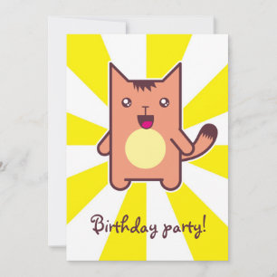 Kawaii cat inbjudningar