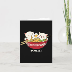 Kawaii Cat Japanska Tokyo Anime Cat Ramen T Shirt Kort