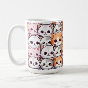 Kawaii Cat kattdjur Kitten pet ansikte doodle pat Kaffemugg