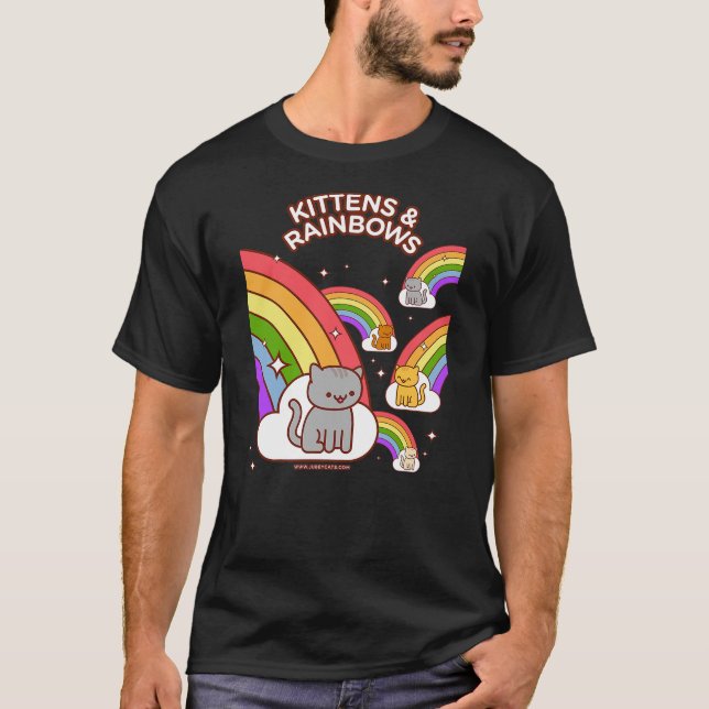 Kawaii Cat - KITTENS & RAINBOWS T Shirt (Framsida)
