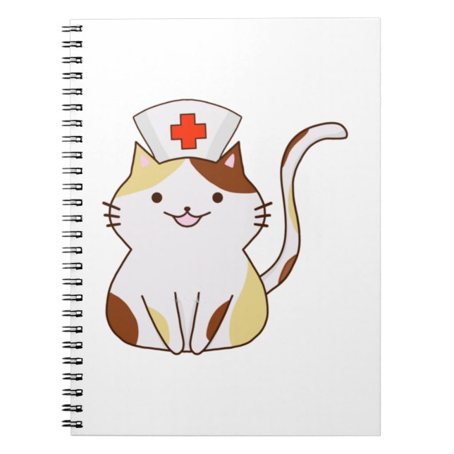 Kawaii Cat Nurse Anteckningsbok (Framsidan)