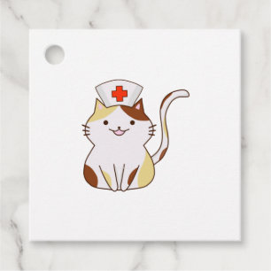 Kawaii Cat Nurse Gåvor Etiketter