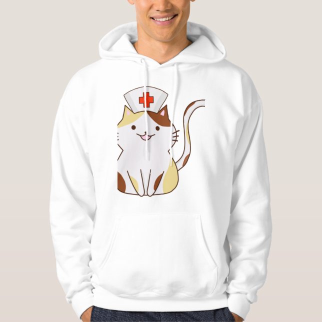 Kawaii Cat Nurse Hoodie (Framsida)