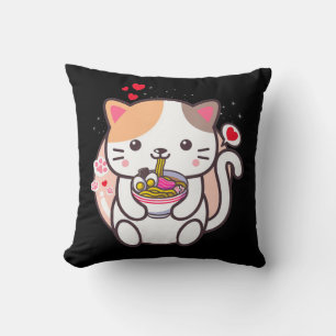 Kawaii Cat Ramen Anime Japanska Food Girls Officia Kudde