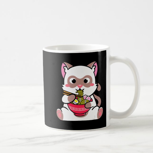 Kawaii Cat Ramen Anime Neko Teenagers Kaffemugg (Höger)