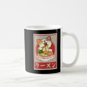 Kawaii Cat Ramen Anime Vintage Japanska gift Girls Kaffemugg