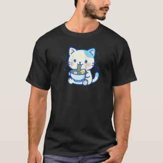 Kawaii Cat Ramen Japanese Cute Aesthetic Anime Gir T Shirt
