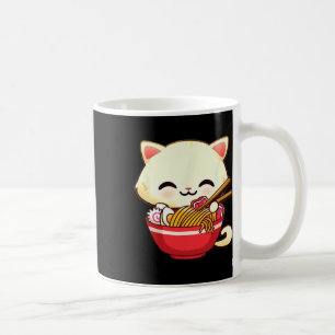 Kawaii Cat Ramen Japansk Food Funny Anime Girls T Kaffemugg
