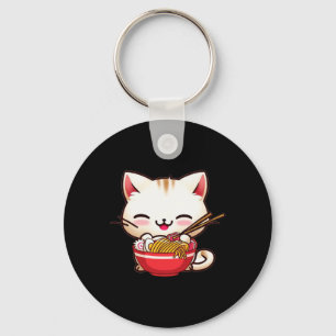 Kawaii Cat Ramen Kärlek japansk Food Funny Anime G Nyckelring