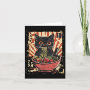 Kawaii Cat Ramen Noodle Funny Japanska Anime Manga Kort