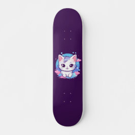 Kawaii Cat Rosa Mini Skateboard Bräda 18,5 Cm