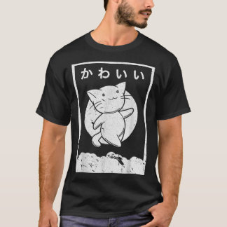 Kawaii Cat Shirt. Retro Stil Anime T Shirt