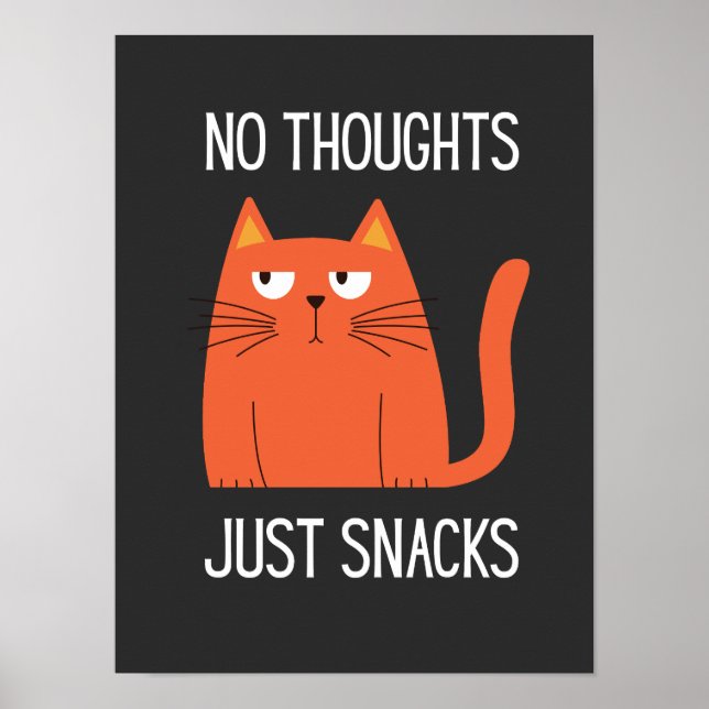 Kawaii Cat Snack Mood Graphic Tee Poster (Framsidan)
