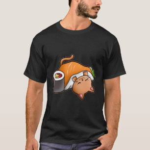 Kawaii Cat Sushi Funny Cat Owner Sleeping Cat T Shirt