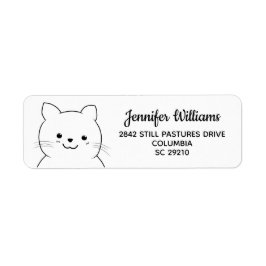 Kawaii Cat Teckning Personlig Adressetiketter Returadress Etikett