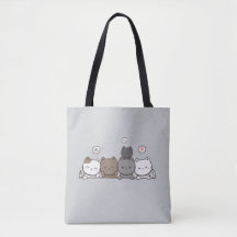 Kawaii Cat Tote Bag - del av matchande uppsättning