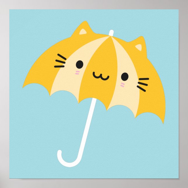 Kawaii Cat Umbrella Poster (Framsidan)