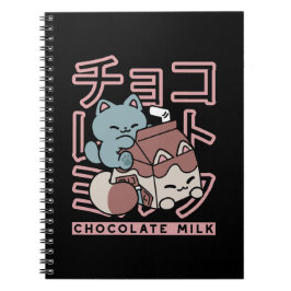 Kawaii Cat with Chocolate Milk – Japanese Pop Art  Anteckningsbok