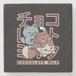 Kawaii Cat with Chocolate Milk – Japanese Pop Art  Stenunderlägg