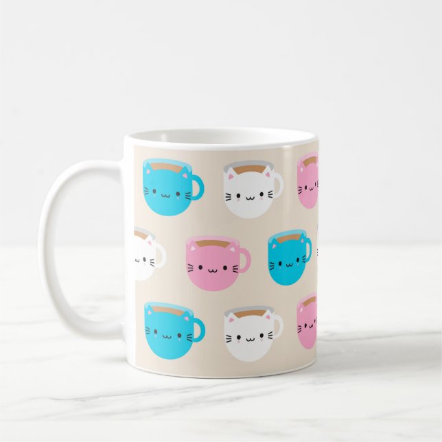 Kawaii Cats Cup of Tea Kaffemugg (Vänster)