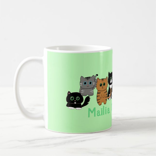 Kawaii Cats Cute Cat Lover Gift Kaffemugg (Vänster)
