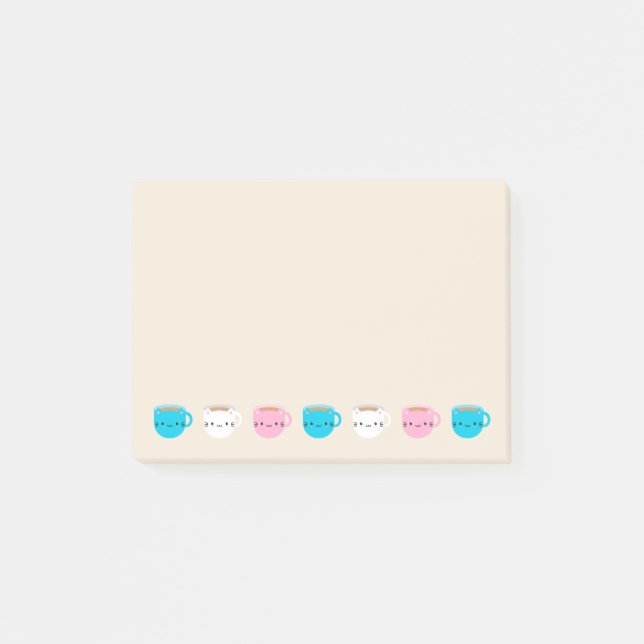Kawaii Cats Kopp i Tea Post-it Block (Framsida)