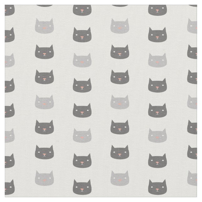 Kawaii Cats Patterned Fabric Tyg (Närbild)