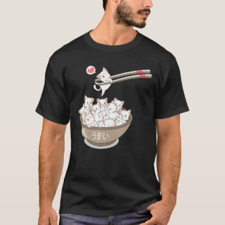 Kawaii Cats Pets Ramen Noodles Japanska Sushi Anim T Shirt