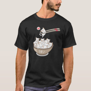 Kawaii Cats Pets Ramen Noodles Japanska Sushi Anim T Shirt
